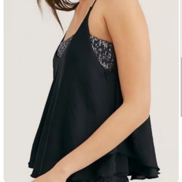 🆕 Free People Reversible Turn It On Cami Tank Top in Black Size XS - Picture 1 of 7